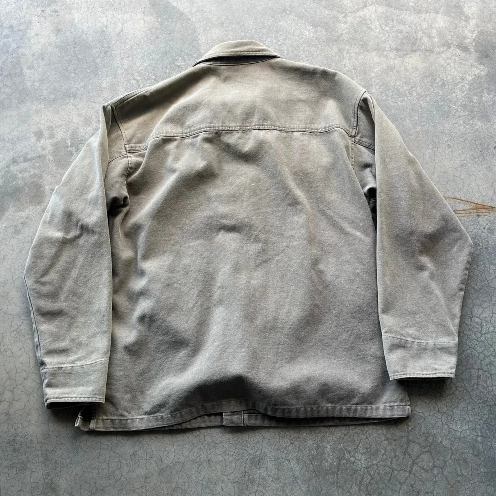 Columbia Sportswear Mens Canvas Shirt Jacket Large Khaki Button Up Workwear Coat